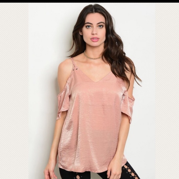 Annabelle Tops - Blush Cold Shoulder Top